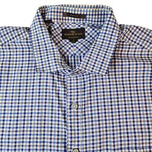 Rodd & Gunn Shirt Mens 3XL Button Up Plaid Blue Purple Tan Cotton L/S Sports Fit